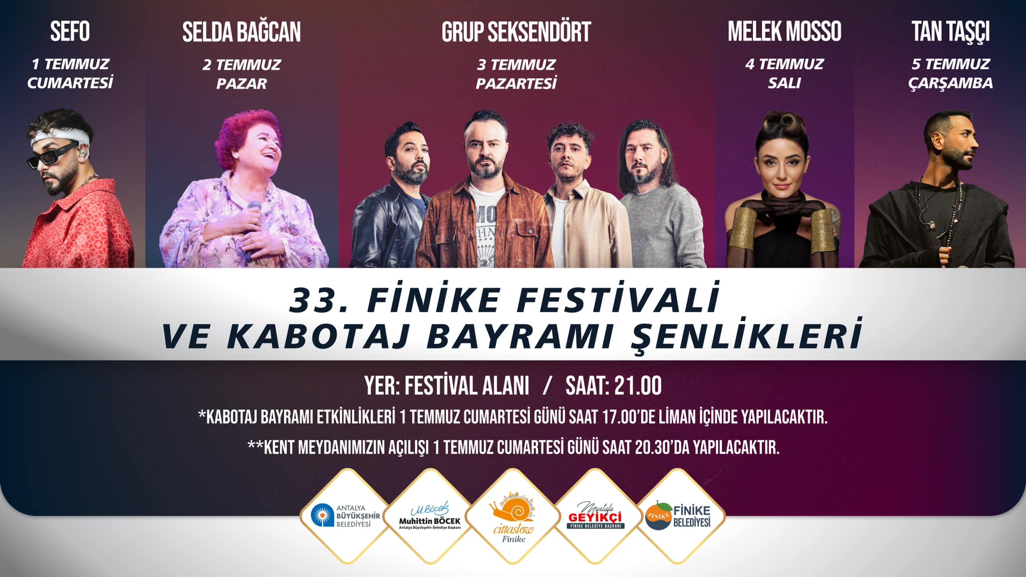 33. Finike Festivali ve Kabotaj Bayramı Şenlikleri